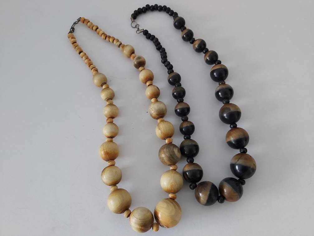 Buffalo Horn Necklace. Horn Beads Necklace. - Etsy