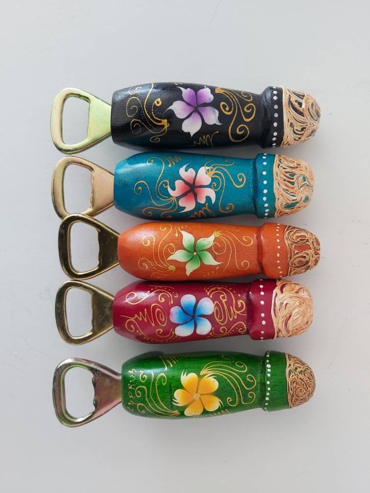18 MATURE Penis Bottle Opener / Floral Wooden Penis / Hand Painted Penis /  Wood Carving 