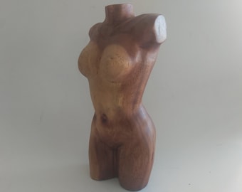 Wooden  Torso sculpture / Wooden Torso male and female / Wooden figurine / Home decor.