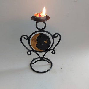 Metal candle holder / Metal art  / Handmade welded metal candle holder / Home decor.