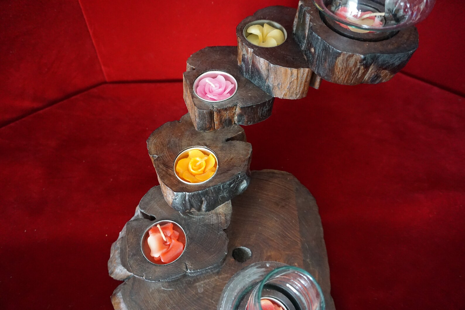 Retractable Spiral Candle Holder Natural Wood Etsy