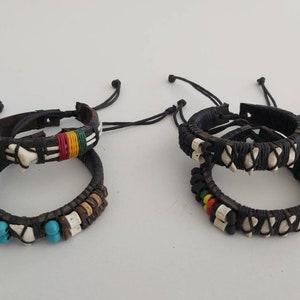 Shark teeth  Leather bracelet / Shark teeth bracelet / Handmade leather bracelet.