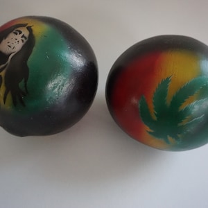 Coconut Maraca / airbrush painted Maraca / Coconut Rattle / Musical instrument / Handicraft