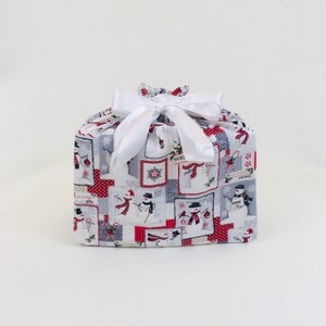 Reusable Gift Bag Jolly Snowmen Sizes Small, Medium, Large, and X-Large image 9