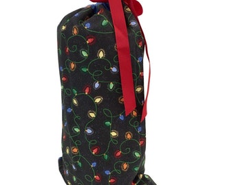 Reusable & Reversible Gift Bag, Twinkle Lights/Yellow