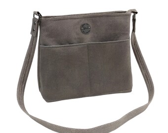 Kaitlin Crossbody, Soft Faux Leather + Teal Print