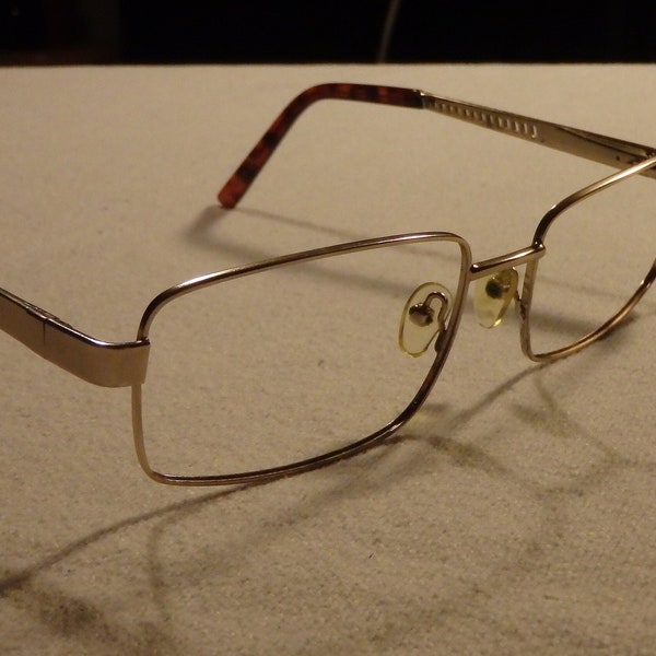 Vintage 1980's Metal Frame Rectangle Eye-Glasses, Frames Only