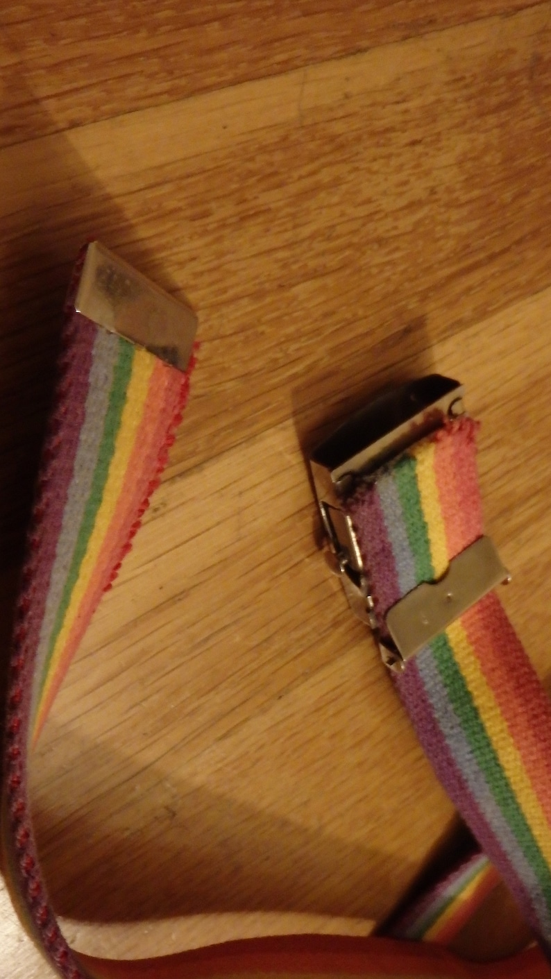 Classic 90/'s Vintage 90/'s Adjustable Rainbow Belt with Stickers
