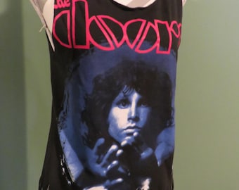 Custom-Cut The Doors Muscle-Cut Tank with Fringes size Small