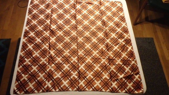 Vintage 1960's Retro Caramel Geometric Scarf - image 5