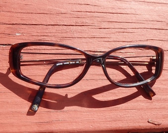 Vintage 90's Anne Klein Black Rectangular Eyeglasses, Frames Only