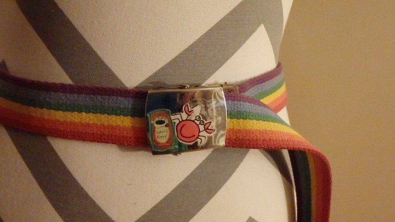 Classic 90/'s Vintage 90/'s Adjustable Rainbow Belt with Stickers
