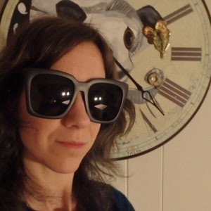 Vintage 90&#39;s Matte Black Over-Sized Sunglasses