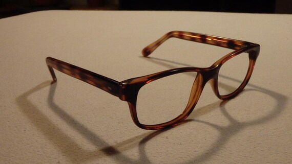 Vintage 90's Rectangle Tortoise Shell Eyeglasses,… - image 5