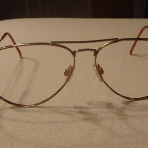 Vintage 80&#39;s Gold Metal Frame Aviator Eyeglasses, Frames Only.