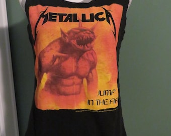 Vintage Custom-Cut Metallica Muscle-Cut Tank with Side Ties size S/M