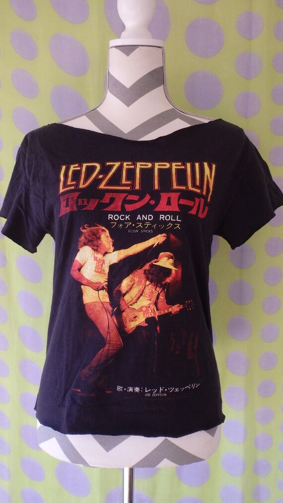 Vintage Custom-Cut Led-Zeppelin T-shirt, Asian Wr… - image 2