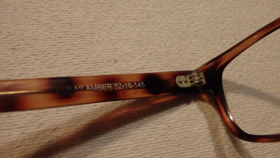 Vintage 90's Rectangle Tortoise Shell Eyeglasses,… - image 7