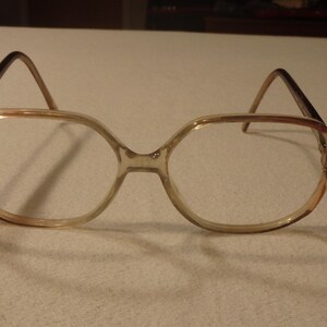 Vintage 80&#39;s Italian Peach to Clear Fade Eyeglasses Frames by Luxottica