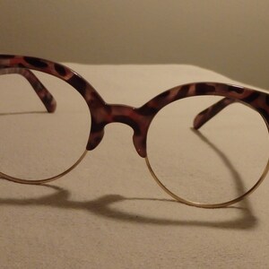 Vintage 90&#39;s Lavender Leopard Print Bridge Line Eye-Glasses, Frames Only