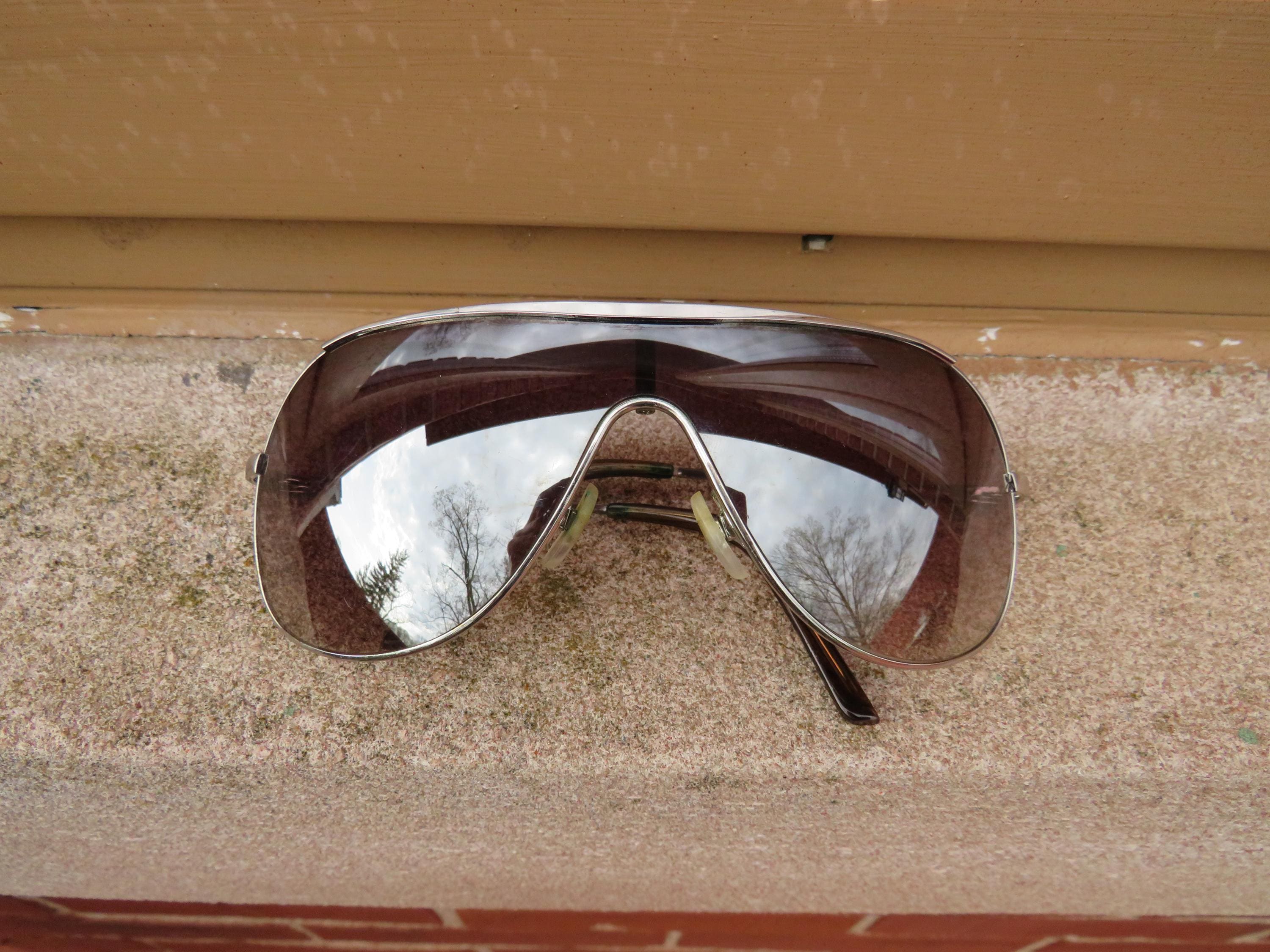 Vintage 90's Mirrored Wrap Space Sunglasses