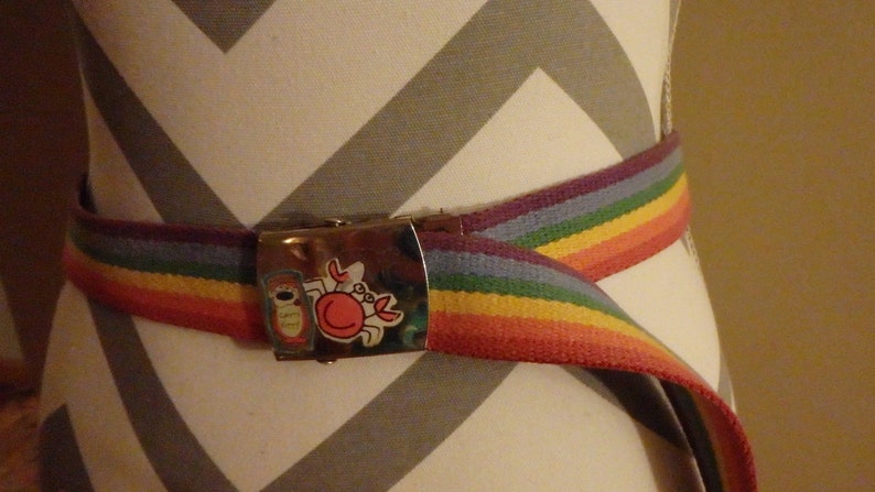 Classic 90/'s Vintage 90/'s Adjustable Rainbow Belt with Stickers