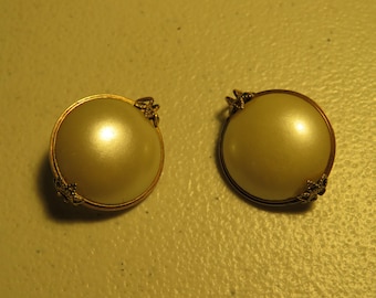 Vintage 1940's Faux Pearl Slide-On Clip-On Earrings