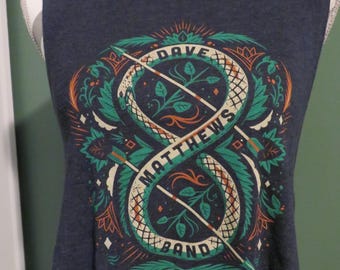 Custom-Cut Dave Matthews Band Muscle Tank, size Small, Super Soft!