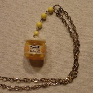 Vintage Mini Orange Jam Necklace with Yellow Beads