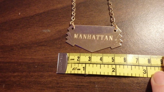 Vintage 1960's "Manhattan" Art Deco Decanter Tag … - image 3