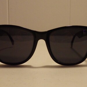 Vintage 80's Austin Gray Matte Black Sunglasses with Silver Accent