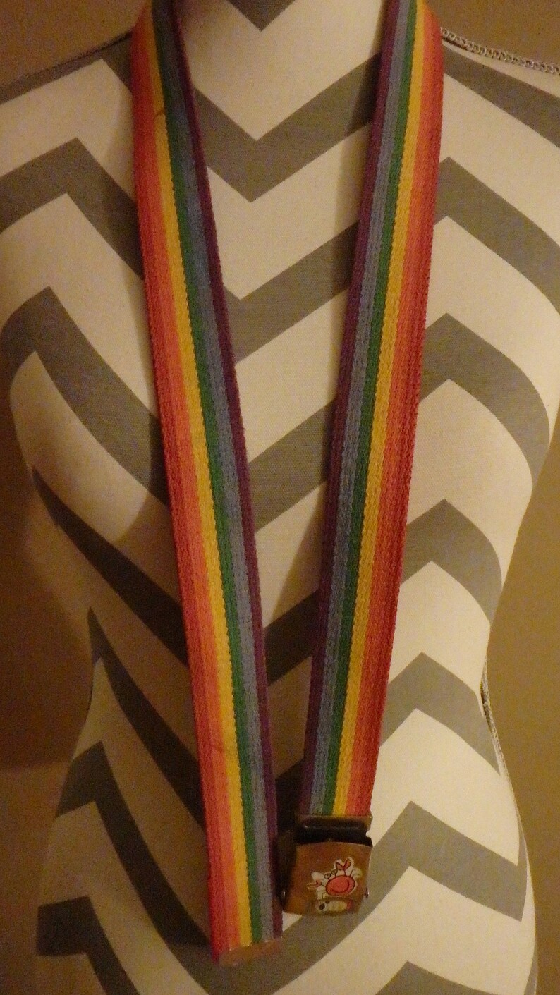 Classic 90/'s Vintage 90/'s Adjustable Rainbow Belt with Stickers