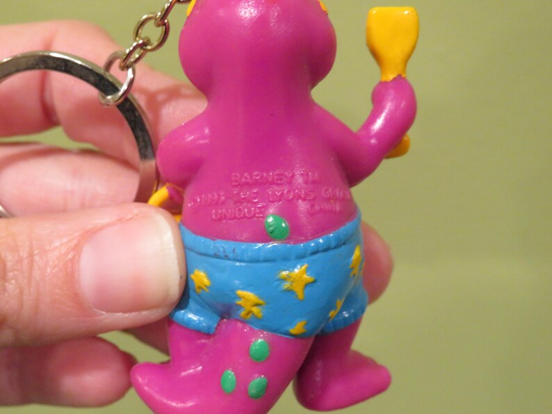 Vintage 90's Barney Figurine Key-chain - Etsy