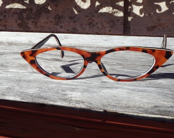 Vintage 1950's Leopard Print Cat-Eyeglasses, Frames Only by Alain Mikli Paris