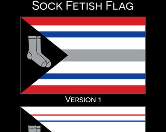 Sock Fetish Pride Wall Flags -  V1 and V2 | Single-Reverse | 36"x60" | Kink and Fetish