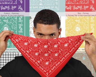 Hanky Code Bandanas | Single-Sided Print | Gay/Fetish Flagging | Kink And Lgbt