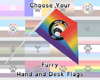 Furry Pride Hand/Desk Flags! | Choose Your Flag | Double Sided