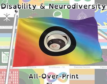 Choose Your Disability and Neurodiversity Pride Wall Flags | All-Over-Print | 5 Sizes