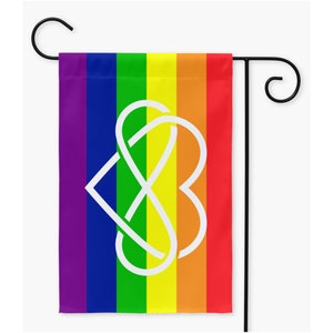 Polyamory - V3 - Rainbow Yard and Garden Flags | Single Or Double-Sided | 2 Sizes | Polyamory And Enm