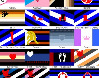 Fetish Wall Flags | Single-Reverse | 36"x60" | Choose Your Kink Flag - Mix and Match | Kink and Fetish