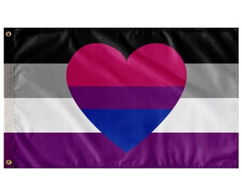 Asexual Biromantic Pride Wall Flag | Single-Reverse | 36x60" | Aro Ace Spectrum
