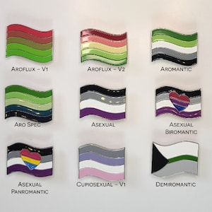 Aro Ace Spectrum Pride Flag Enamel Pins Soft Enamel Lapel Pins Aromantic Asexual Spectrum LGBTQIA2S image 2