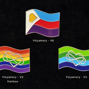 Polyamory Pride Flagge Emaille Pins | Wählen Sie Ihre Flagge | Soft Emaille Anstecknadeln | Polyamorie und ENM