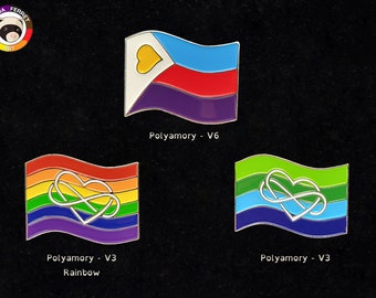 Polyamory Pride Flag Enamel Pins | Choose Your Flag | Soft Enamel Lapel Pins | Polyamory and ENM