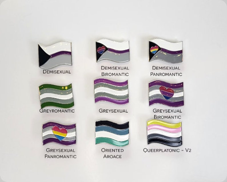 Aro Ace Spectrum Pride Flag Enamel Pins Soft Enamel Lapel Pins Aromantic Asexual Spectrum LGBTQIA2S image 3