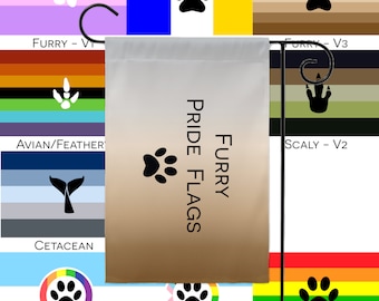 Choose Your Furry Pride Flags  | Single Or Double-Sided | 2 Sizes  | Avians/Featheries, Cetaceans, Furries, Scalies