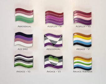 Aro Ace Spectrum Pride Flag Enamel Pins | Soft Enamel Lapel Pins | Aromantic Asexual Spectrum | LGBTQIA2S+