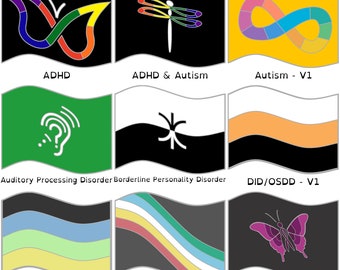 Disability and Neurodiversity Pride Flag Enamel Pendants | Choose Your Flag | Disability and Neurodiversity