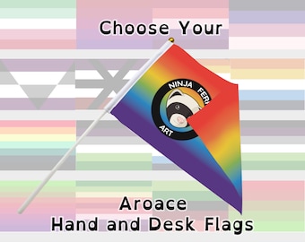 Aroace Spectrum Pride Hand/Desk Flags! | Choose Your Flag | Double Sided