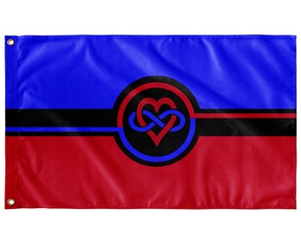 Infinity Heart Polyamory Pride Wall Flag - Version 4 | Single-Reverse | 36x60